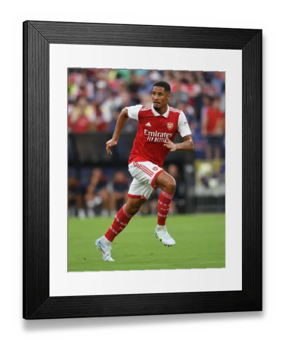 Framed Print : Saliba Stands Out: Arsenal's Pre-Season Victory Against Everton at M&T Bank Stadium