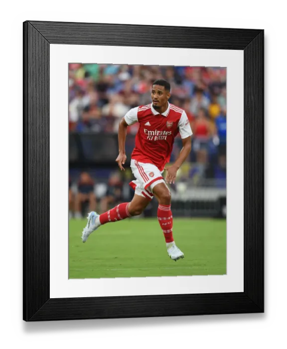 Framed Print : Arsenal's Saliba Shines: Pre-Season Victory Over Everton at M&T Bank Stadium