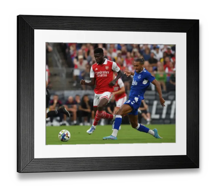 Framed Print : Thomas Partey vs. Dominic Calvert-Lewin: A Battle of Power and Precision in Arsenal's Pre-Season Clash with Everton Framed Print : Thomas Partey vs. Dominic Calvert-Lewin: A Battle of Power and Precision in Arsenal's Pre-Season Clash with Everton