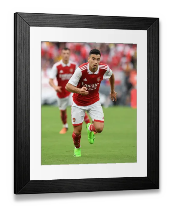 Framed Print : Gabriel Martinelli's Brilliant Performance: Arsenal's Pre-Season Win Over Everton in Baltimore