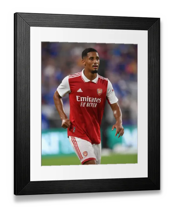 Framed Print : William Saliba's Standout Performance: Arsenal's Pre-Season Triumph Over Everton in Baltimore
