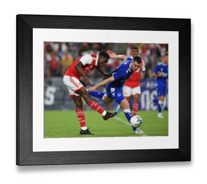 Framed Print : Arsenal vs. Everton: Eddie Nketiah Faces Off in Pre-Season Clash at M&T Bank Stadium