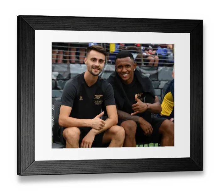 Framed Print : Arsenal FC: Fabio Vieira and Marquinhos Pre-Season Training in Baltimore Before Arsenal vs. Everton Match