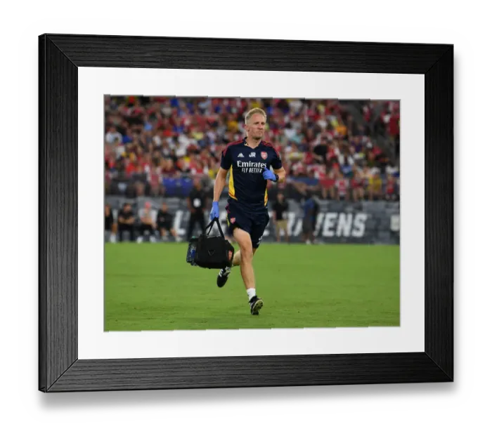 Framed Print : Arsenal FC: Pre-Season Training in Baltimore - Jordan Reece Tends to Injuries Framed Print : Arsenal FC: Pre-Season Training in Baltimore - Jordan Reece Tends to Injuries