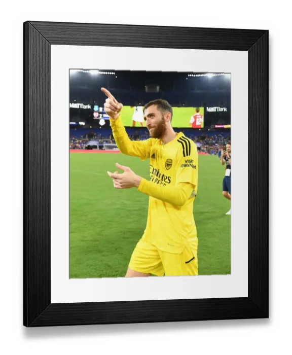 Framed Print : Arsenal's Matt Turner Ponders Post-Match Thoughts After Pre-Season Clash Against Everton