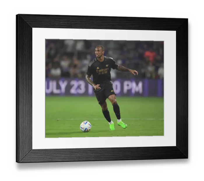 Framed Print : Gabriel Magalhaes in Action: Arsenal's Pre-Season Clash against Orlando City (2022-23)