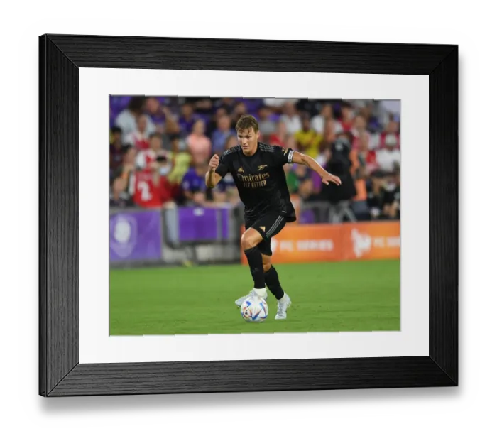 Framed Print : Arsenal's Martin Odegaard in Action against Orlando City SC during 2022 Pre-Season Friendly