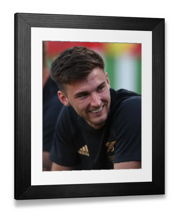Framed Print : Arsenal's Kieran Tierney Gears Up for Arsenal vs. Chelsea Showdown in Florida Cup 2022-23