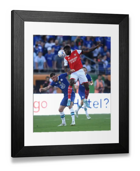 Framed Print : Arsenal's Thomas Partey Faces Off Against Chelsea's Mason Mount in Florida Cup Clash