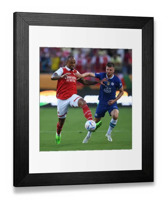 Framed Print : Clash in the Sun: Magalhaes vs. Mount - Arsenal vs. Chelsea in the Florida Cup