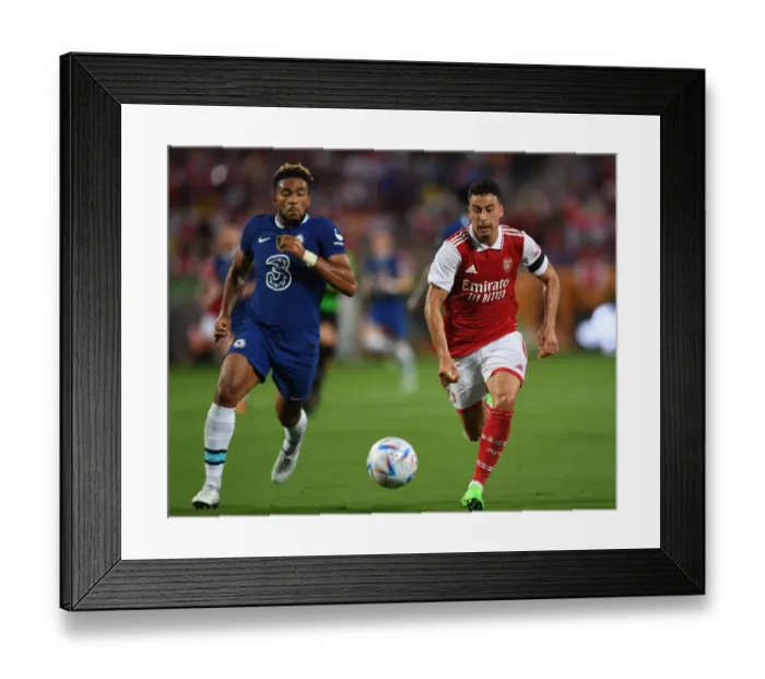 Framed Print : Arsenal vs. Chelsea Showdown: Martinelli vs. James - Florida Cup Battle Framed Print : Arsenal vs. Chelsea Showdown: Martinelli vs. James - Florida Cup Battle