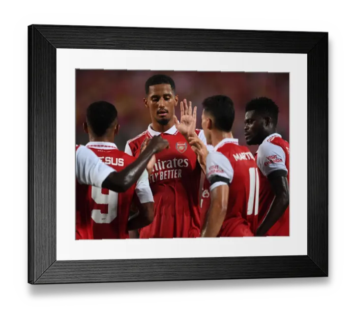 Framed Print : Arsenal Celebrates Double Strike: Chelsea vs. Arsenal - Florida Cup 2022-23