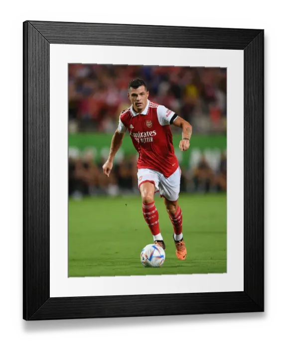 Framed Print : Granit Xhaka: Arsenal Star in Action against Chelsea - Florida Cup 2022-23
