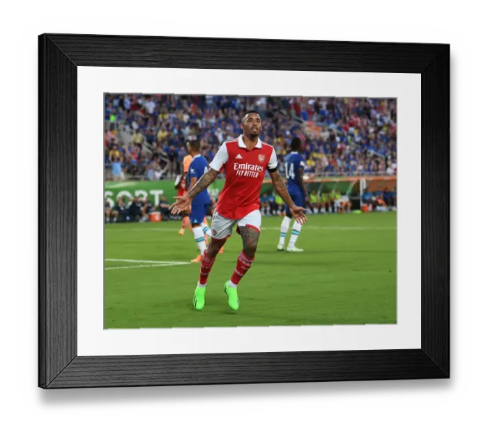 Framed Print : Gabriel Jesus Scores First Arsenal Goal: Arsenal Wins 2022-23 Florida Cup Against Chelsea
