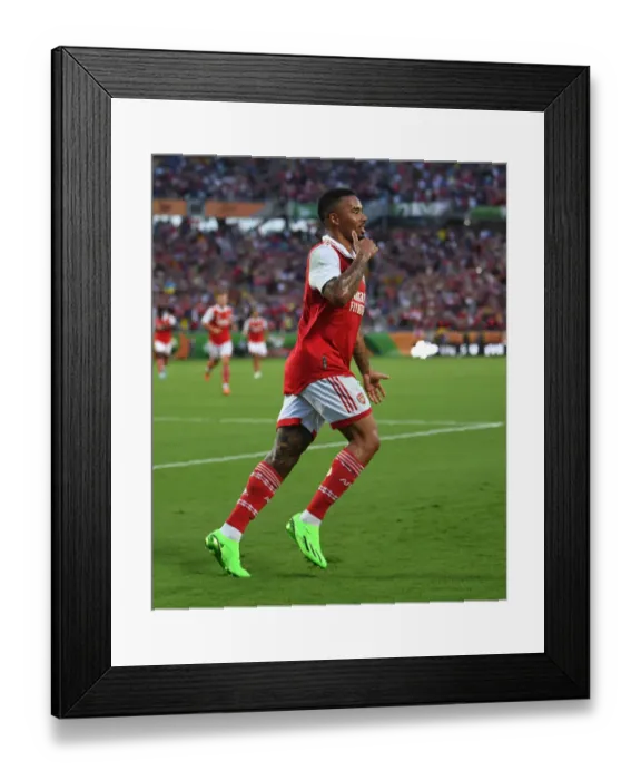 Framed Print : Gabriel Jesus Scores First Arsenal Goal: Arsenal Defeats Chelsea in Florida Cup 2022-23