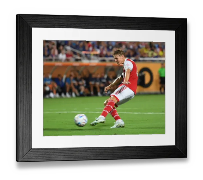 Framed Print : Martin Odegaard Scores Arsenal's Second Goal Against Chelsea in the 2022-23 Florida Cup Framed Print : Martin Odegaard Scores Arsenal's Second Goal Against Chelsea in the 2022-23 Florida Cup