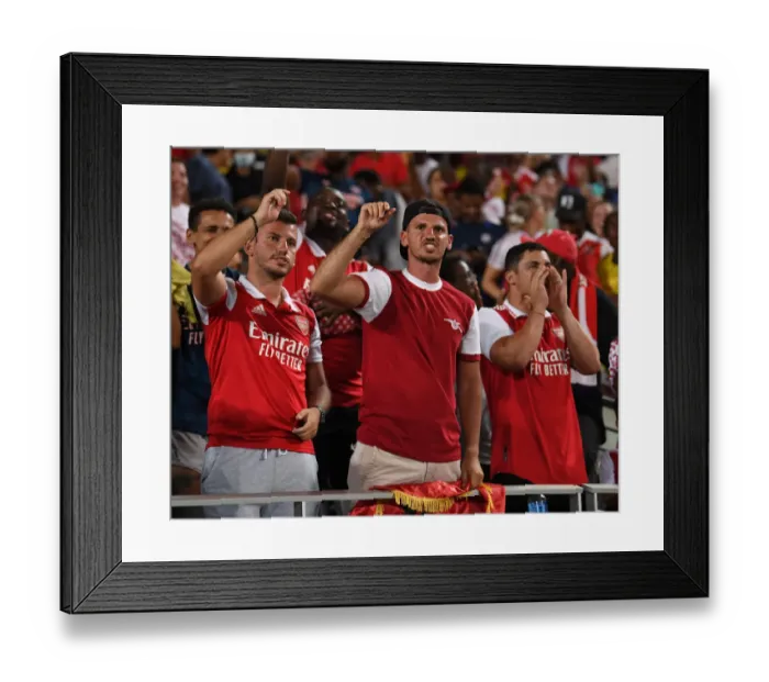 Framed Print : Arsenal Fans in Orlando: A Passionate Showdown Against Chelsea at the Florida Cup, 2022