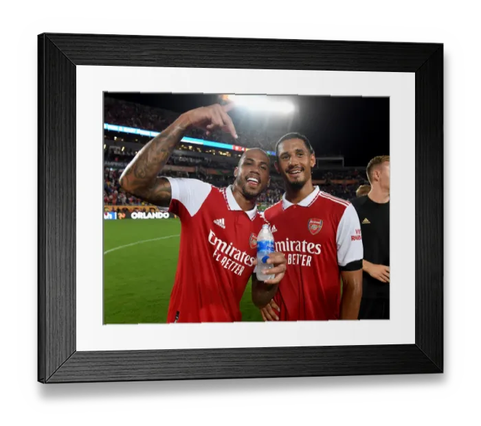 Framed Print : Arsenal's Magalhaes and Saliba Clash: A Rivalry Ignites in the Florida Cup - Arsenal vs. Chelsea Framed Print : Arsenal's Magalhaes and Saliba Clash: A Rivalry Ignites in the Florida Cup - Arsenal vs. Chelsea