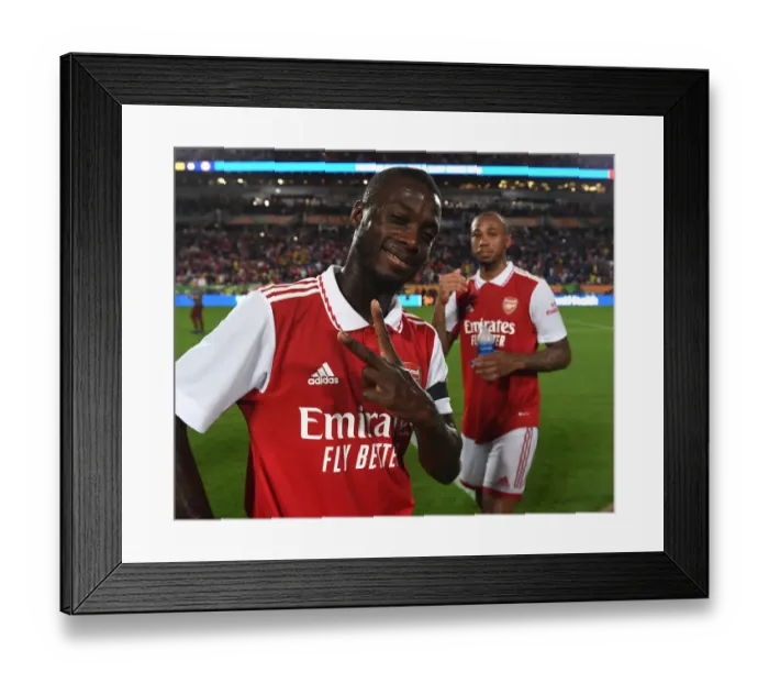Framed Print : Arsenal's Pepe and Magalhaes Reunite After Chelsea Showdown in Florida Cup