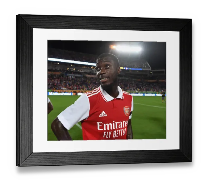 Framed Print : Arsenal's Nicolas Pepe Reacts After Chelsea Clash in 2022-23 Florida Cup Framed Print : Arsenal's Nicolas Pepe Reacts After Chelsea Clash in 2022-23 Florida Cup