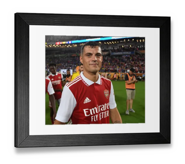 Framed Print : Arsenal's Granit Xhaka Reacts After Arsenal vs. Chelsea - Florida Cup 2022-23 Framed Print : Arsenal's Granit Xhaka Reacts After Arsenal vs. Chelsea - Florida Cup 2022-23