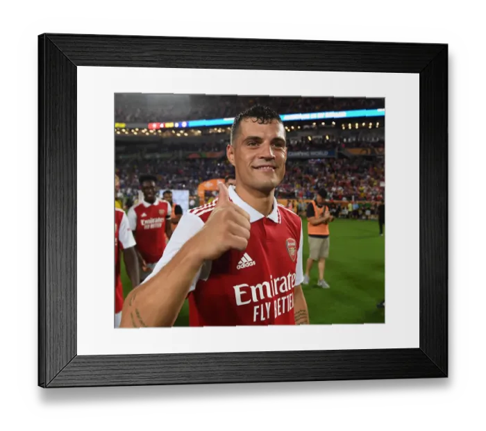Framed Print : Arsenal's Granit Xhaka Reacts After Chelsea Clash in Florida Cup 2022-23