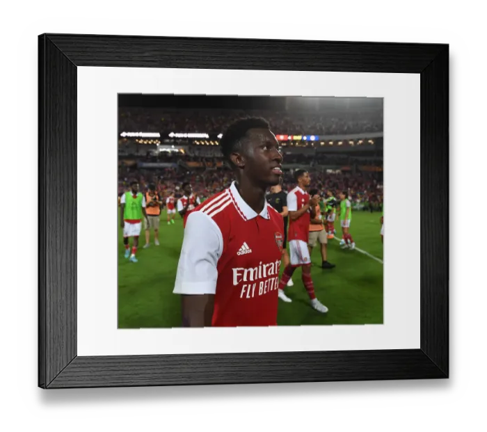 Framed Print : Arsenal's Eddie Nketiah Reacts After Chelsea Clash in Florida Cup 2022-23