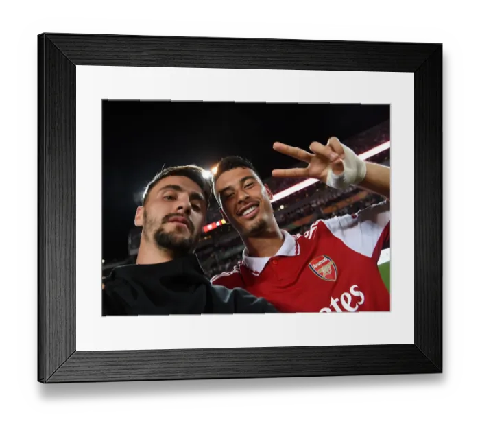 Framed Print : Arsenal's Vieira and Martinelli Reunite After Clash in Florida Cup Framed Print : Arsenal's Vieira and Martinelli Reunite After Clash in Florida Cup