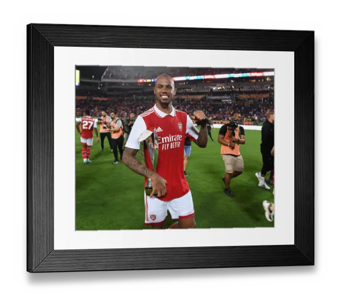 Framed Print : Arsenal's Gabriel Magalhaes Celebrates Florida Cup Victory Framed Print : Arsenal's Gabriel Magalhaes Celebrates Florida Cup Victory
