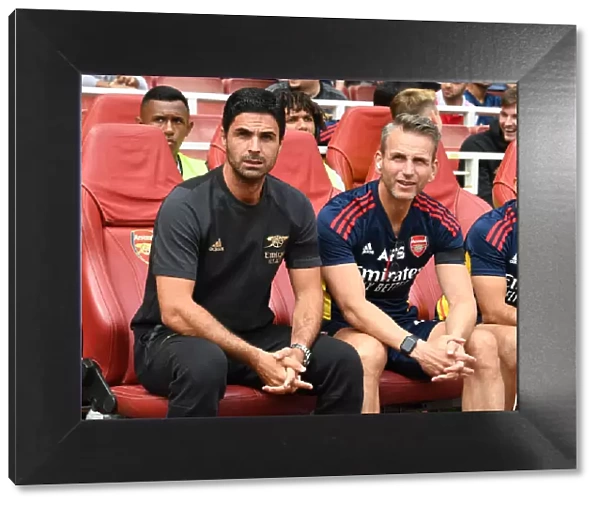 Arsenal Manager Mikel Arteta and Coach Albert Stuivenberg Before Arsenal vs Sevilla - Emirates Cup 2022
