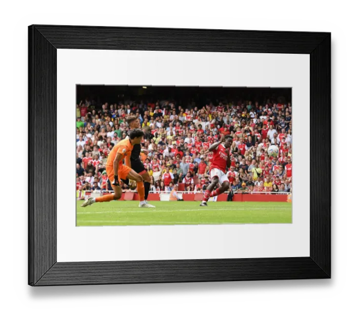 Framed Print : Arsenal's Eddie Nketiah Scores Sixth Goal in Emirates Cup Victory over Sevilla
