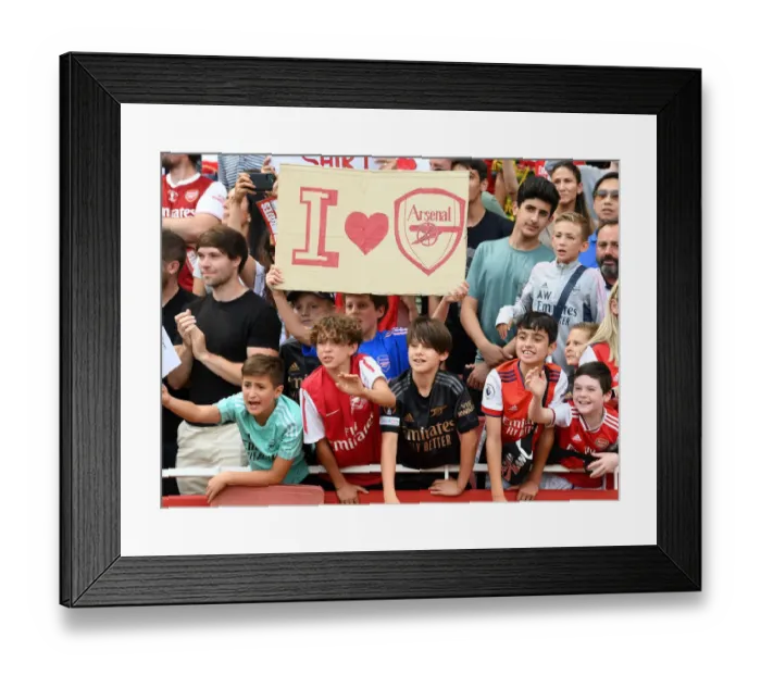 Framed Print : Young Arsenal Fans Celebrate Emirates Cup Victory over Sevilla Framed Print : Young Arsenal Fans Celebrate Emirates Cup Victory over Sevilla