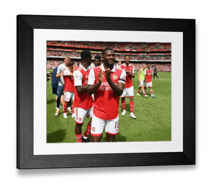 Framed Print : Arsenal's Ainsley Maitland-Niles Applauds Fans After Arsenal vs Sevilla Emirates Cup Match, 2022 Framed Print : Arsenal's Ainsley Maitland-Niles Applauds Fans After Arsenal vs Sevilla Emirates Cup Match, 2022