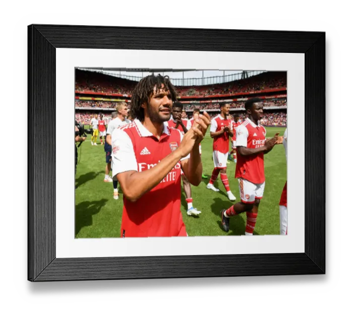Framed Print : Arsenal's Mohamed Elneny Celebrates with Fans after Arsenal v Sevilla Pre-Season Victory Framed Print : Arsenal's Mohamed Elneny Celebrates with Fans after Arsenal v Sevilla Pre-Season Victory
