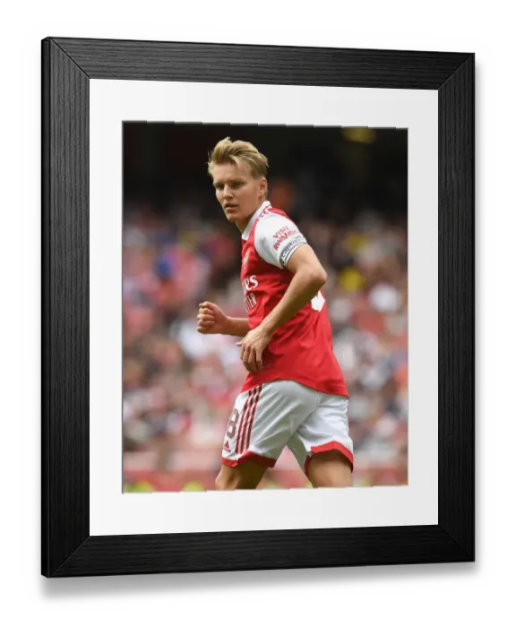 Framed Print : Martin Odegaard Shines: Arsenal's Dominant Display against Sevilla in Emirates Cup 2022