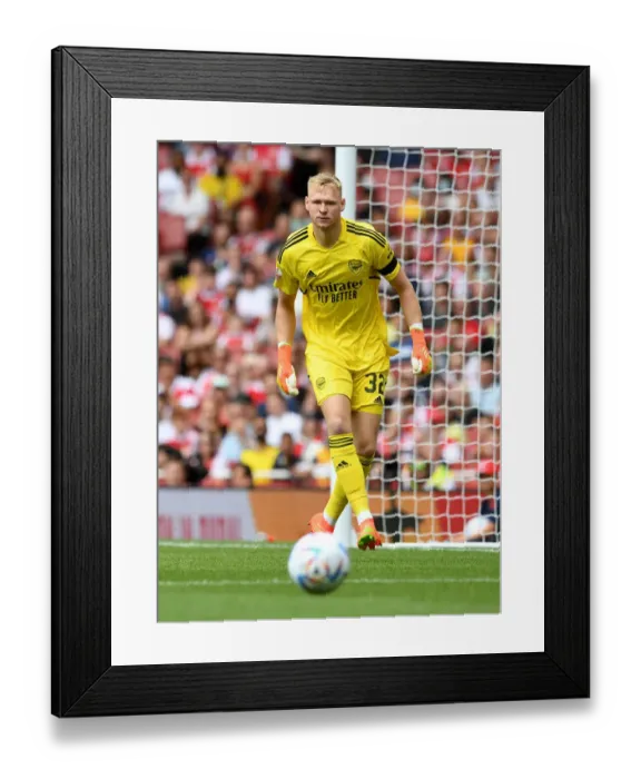 Framed Print : Arsenal's Aaron Ramsdale in Action Against Sevilla at the Emirates Cup 2022
