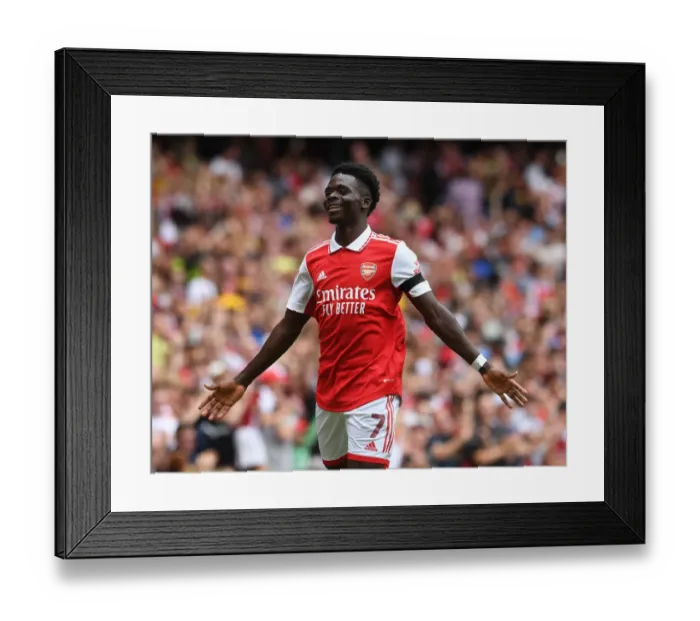 Framed Print : Arsenal's Bukayo Saka Scores Fourth Goal vs Sevilla in Emirates Cup 2022 Framed Print : Arsenal's Bukayo Saka Scores Fourth Goal vs Sevilla in Emirates Cup 2022