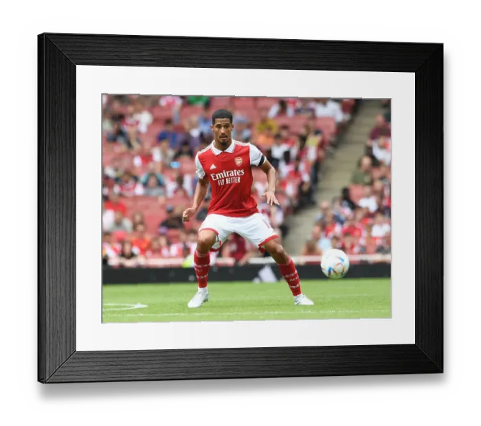 Framed Print : William Saliba's Defensive Brilliance: Arsenal's Shutout Victory Over Sevilla in the Emirates Cup, 2022