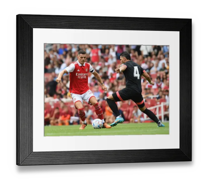 Framed Print : Granit Xhaka: Arsenal vs Sevilla, Emirates Cup 2022