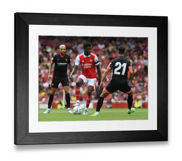 Framed Print : Thomas Partey's Standout Display: Arsenal's Triumph over Sevilla in Emirates Cup 2022 Framed Print : Thomas Partey's Standout Display: Arsenal's Triumph over Sevilla in Emirates Cup 2022