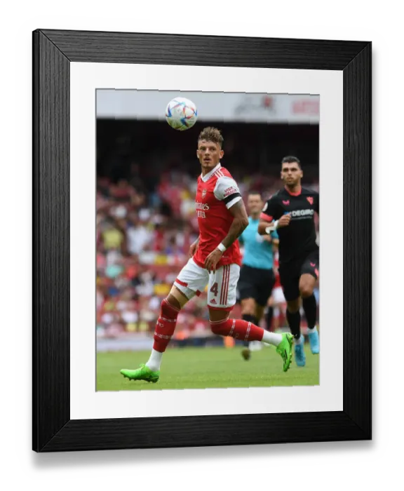 Framed Print : Arsenal's Ben White Stars in Emirates Cup Showdown Against Sevilla, 2022