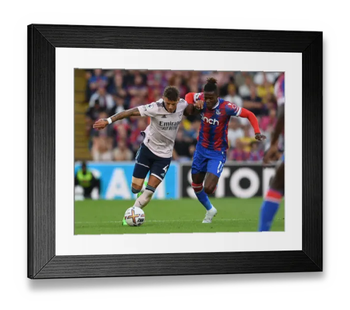 Framed Print : Clash at Selhurst Park: Ben White vs. Wilfred Zaha - Crystal Palace vs. Arsenal, 2022-23 Premier League Framed Print : Clash at Selhurst Park: Ben White vs. Wilfred Zaha - Crystal Palace vs. Arsenal, 2022-23 Premier League