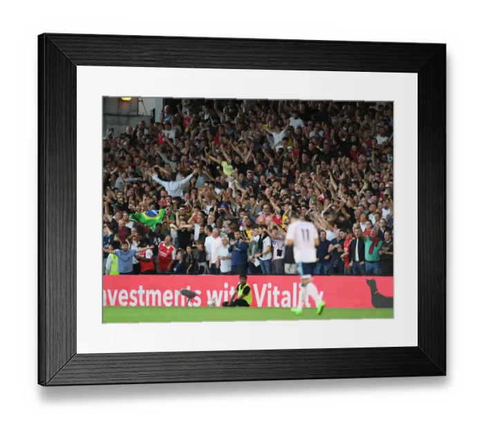 Framed Print : Arsenal Fans Celebrate First Goal Against Crystal Palace in 2022-23 Premier League