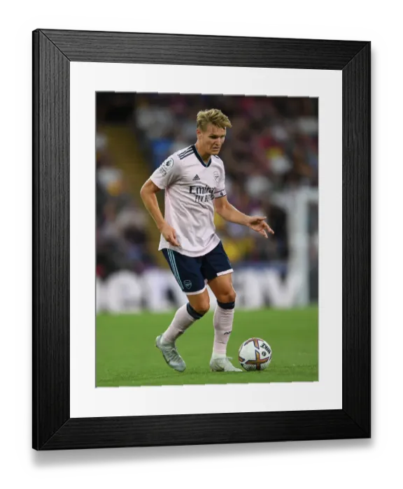 Framed Print : Martin Odegaard: Arsenal's Midfield Genius Shines in Win Against Crystal Palace, Premier League 2022-23