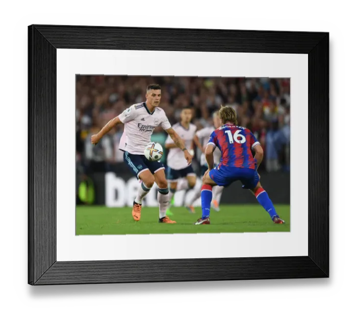 Framed Print : Clash of the Midfield Titans: Xhaka vs Andersen - Crystal Palace vs Arsenal (2022-23) Framed Print : Clash of the Midfield Titans: Xhaka vs Andersen - Crystal Palace vs Arsenal (2022-23)