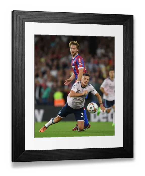 Framed Print : Xhaka vs Andersen: A Premier League Battle - Crystal Palace vs Arsenal (2022-23)