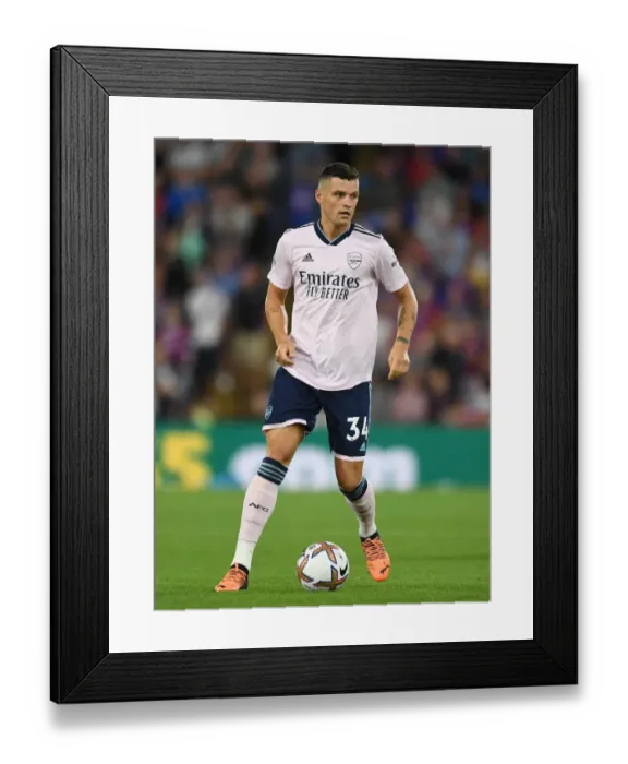 Framed Print : Granit Xhaka: Arsenal's Midfield Mastermind in Action against Crystal Palace, Premier League 2022-23