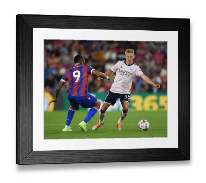Framed Print : Clash at Selhurst Park: Zinchenko vs. Ayew - Premier League Showdown Framed Print : Clash at Selhurst Park: Zinchenko vs. Ayew - Premier League Showdown