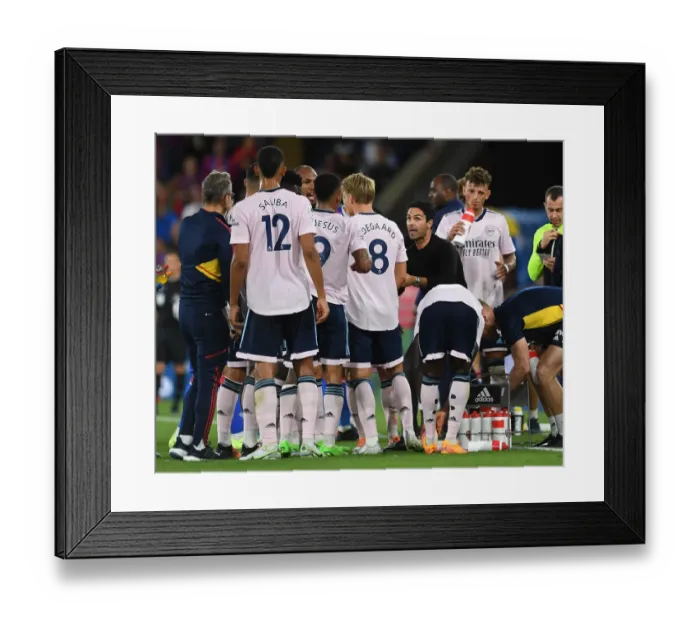 Framed Print : Arsenal Manager Mikel Arteta Rallying Team at Crystal Palace, Premier League 2022-23