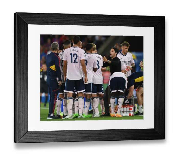 Framed Print : Arsenal Manager Mikel Arteta Rallies Players against Crystal Palace in 2022-23 Premier League